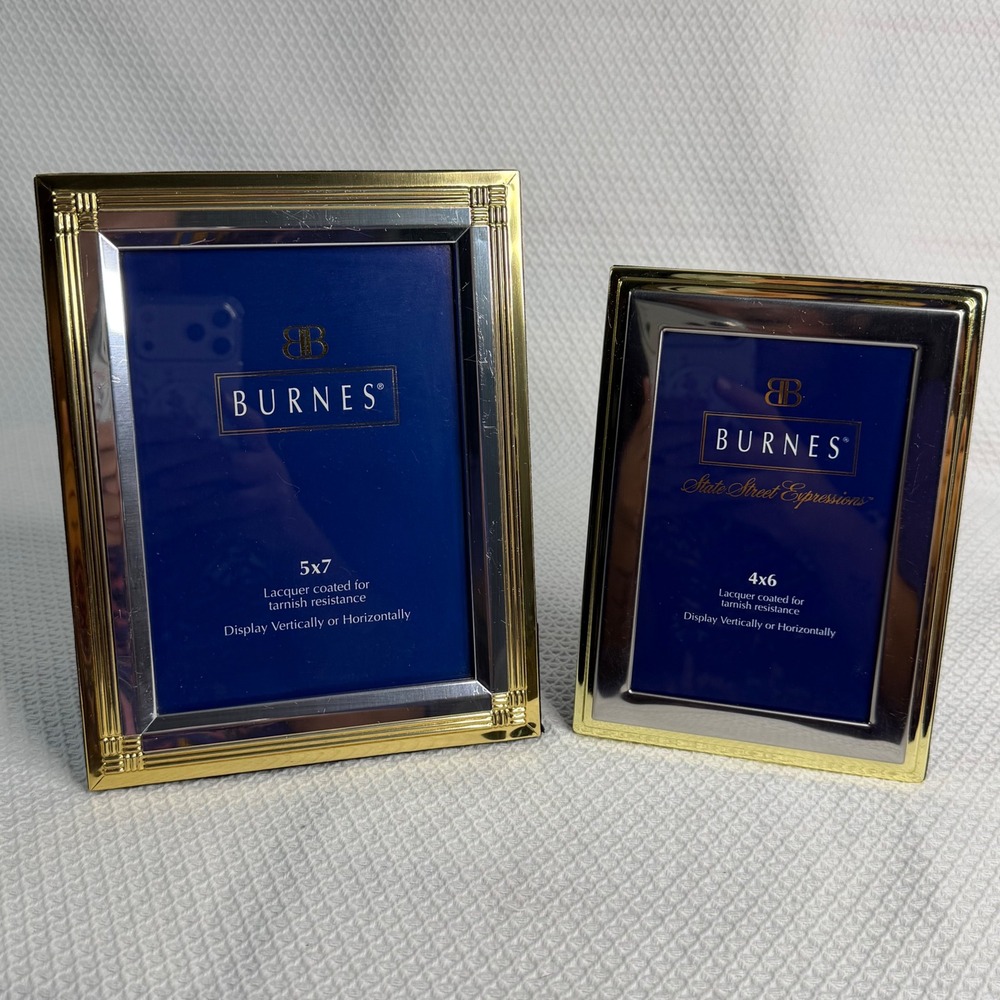 Burnes of Boston State Street Expressions Gold Silver Picture Frame Set 5x7 4x6